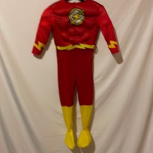 Red and yellow Halloween costume.